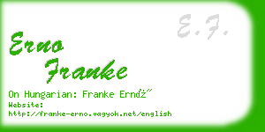 erno franke business card